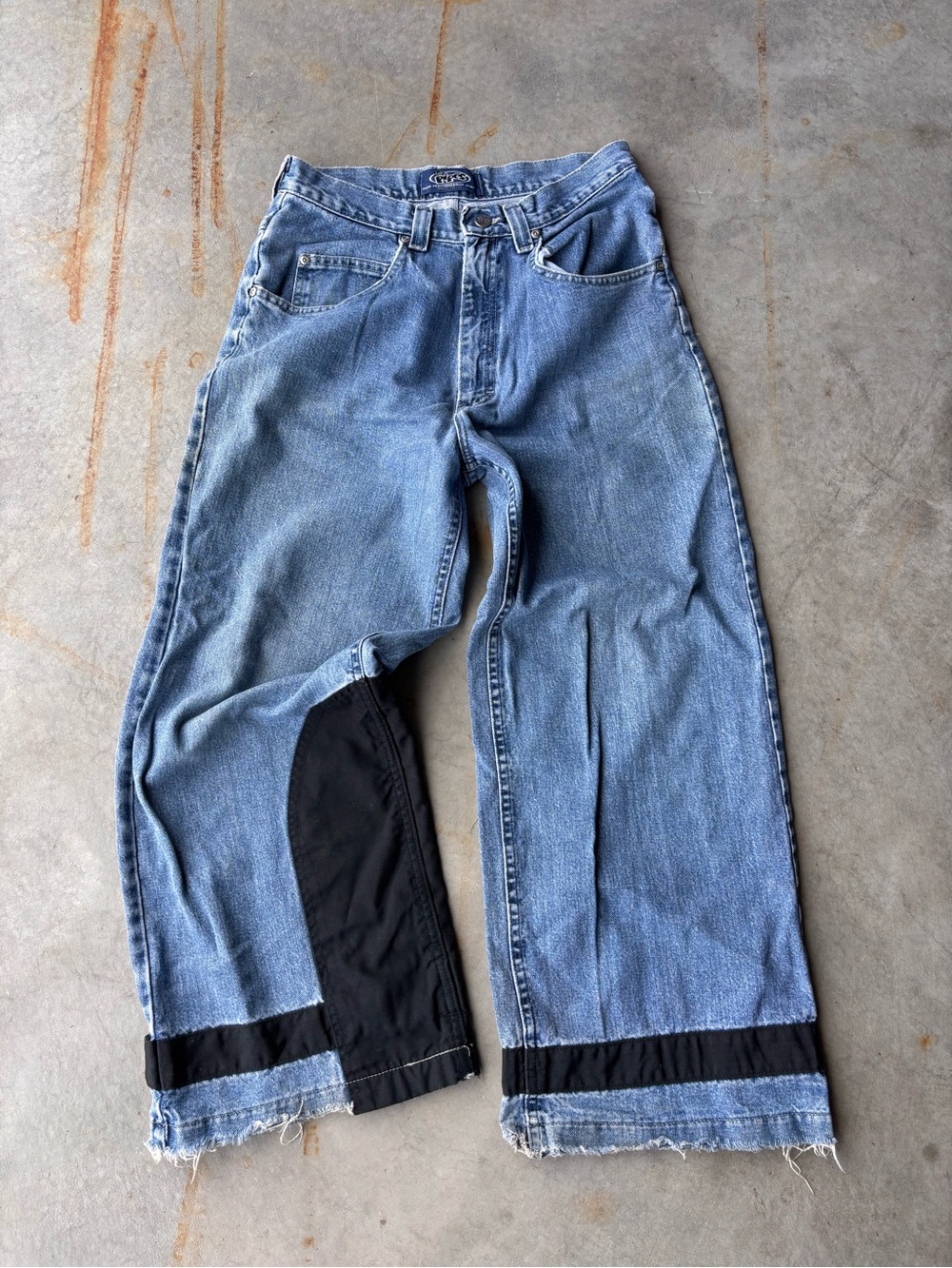 Vintage Lee Pipes BMX Baggy Wide Leg Jeans Y2K Skate Grunge Denim